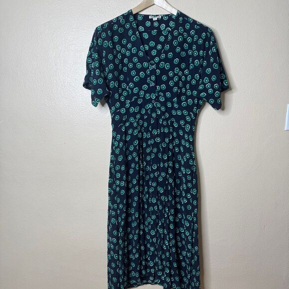 WHISTLES Dress Women's 8 Lenno Print Naya Button Dress Pockets Short Sleeve - Picture 2 of 10